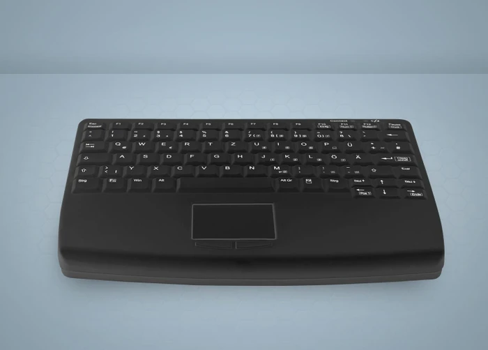 Contour Design Active Key desinfizierbare Hygiene-Tastatur mit Touchpad, vollversiegelt, schwarz, USB, DE