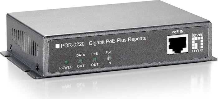 LevelOne Wallmount Gigabit PoE-Extender, 3x RJ-45, PoE+ PD