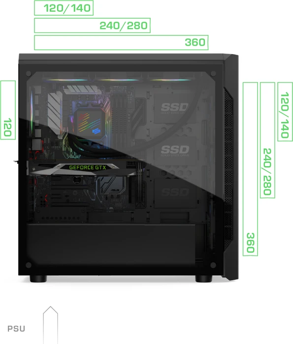 Endorfy SilentiumPC Armis AR7X Evo TG RGB, Glasfenster