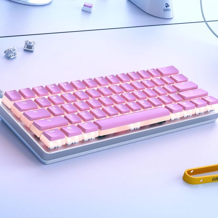 Glorious Aura V2 Keycap Set, Kunststoff (PBT) Double-Shot, rosa, 145 Tasten (104+41), ANSI-US