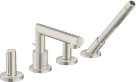 Hansgrohe Axor Uno 4-Loch Wannenrandarmatur mit Zerogriffen edelstahloptik
