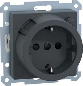 Merten System M FI-SCHUKO-Sicherheitssteckdose Thermoplast edelmatt, anthrazit