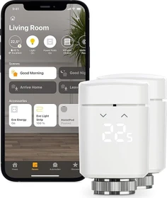 Eve Thermo 2020 (4. Generation/Apple Home) Heizkörperthermostat, Heizungssteuerung, 2er-Pack (10EBP1701-2X)
