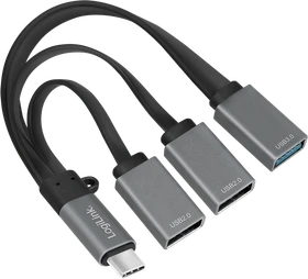LogiLink Kabelpeitsche USB-Hub, 1x USB-A 3.0, 2x USB-A 2.0, USB-C 3.0 [Stecker] (UA0315)