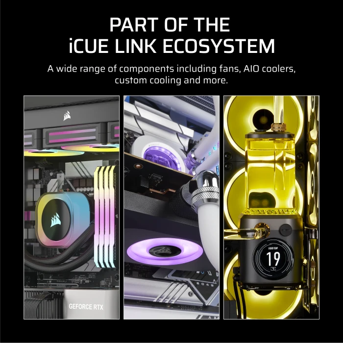 Corsair iCUE LINK RX140 Max RGB Starter Kit, schwarz, LED-Steuerung, 140mm, 2er-Pack