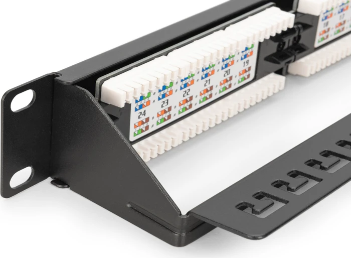Digitus Professional Patchpanel Cat6 Klasse E ungeschirmt 19" , 24-Port, 1HE, 19", 1HE, schwarz
