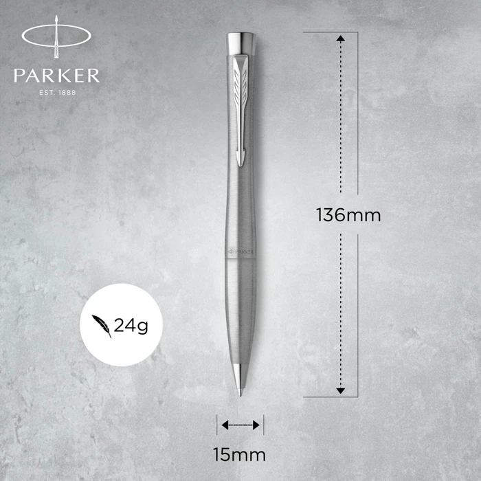 Parker Urban Twist Metro Metallic Chrome Trim M Kugelschreiber silber, Geschenkbox