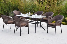 Merxx Ravenna Gartenmöbel-Set schokobraun, 13-tlg.