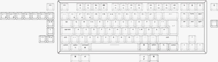 Keychron K8, 80% TKL, Aluminium, LEDs RGB, hot-swap, schwarz, Gateron RED, USB/Bluetooth, DE