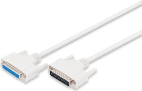 Digitus seriell/parallel, Datentransfer Verlängerungskabel, D-Sub 25 25-Pin Stecker auf D-Sub 25 25-Pin Buchse, 2m (AK-610201-020-E)