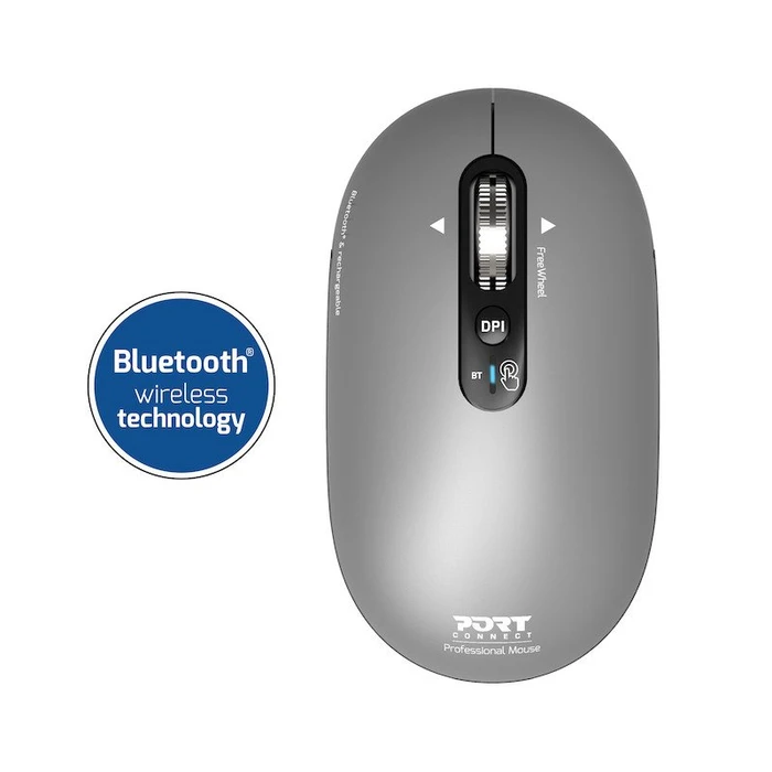 Port Designs Pure Mac Bluetooth Rechargeable Mouse, hellgrau/schwarz, Bluetooth