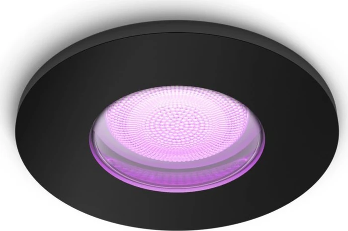 Philips Hue White and Color Ambiance Xamento Einbauleuchte rund schwarz, 3 Stück