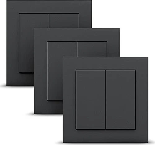 Senic Friends Of Hue Smart Switch, Tasten mit Wippe, 2-fach, anthrazit, 3er-Pack