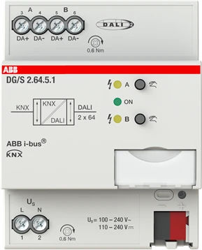 ABB DG/S2.64.1.1 DALI-Gateway Basic 2-fach, 4TE REG