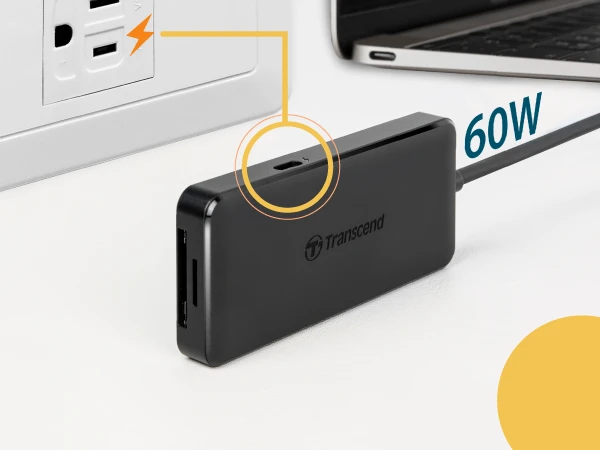 Transcend HUB5C, USB-Hub Dual-Slot-Cardreader, schwarz, USB-C 3.1 [Stecker]