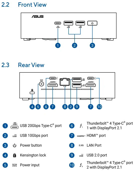 ASUS NUC 15 Pro+ Kit - Cyber Canyon - RNUC15CRSV700002, Core Ultra 7 265H, EU-Netzkabel