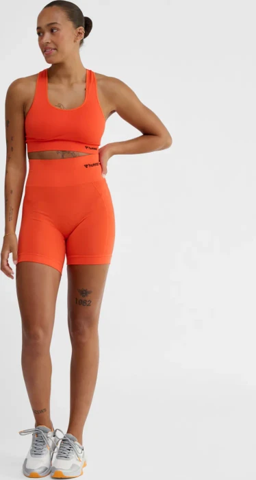 hummel Seamless Sports Top Funktionsshirt ärmellos tangerine tango (Damen)