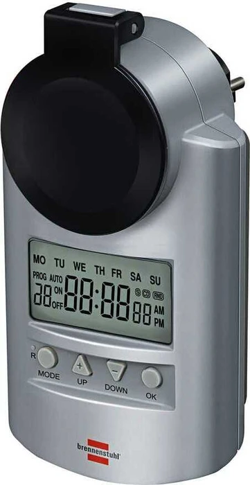Brennenstuhl Primera-Line DT digitale outdoor Wochenzeitschaltuhr, IP44, silber/grau