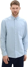 Tom Tailor Regular Fit Logo-Stickerei Hemd langarm light blue/chambray (Herren)
