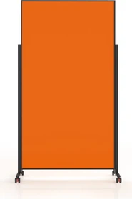 Magnetoplan Moderationstafel VarioPin, mobile Pinnwand mit orangen Filz, schwarz/orange, 100x180cm
