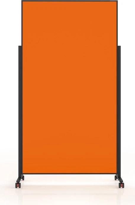 Magnetoplan Moderationstafel VarioPin, mobile Pinnwand mit orangen Filz, schwarz/orange, 100x180cm