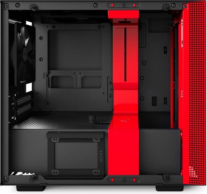 NZXT H200i, schwarz/rot, Glasfenster, Mini-ITX
