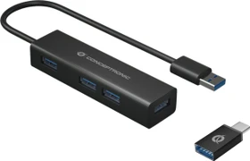 Conceptronic USB-Hub, 4x USB-A 3.0, USB-A/USB-C 3.0 [Stecker] (HUBBIES06B / 110516107101)