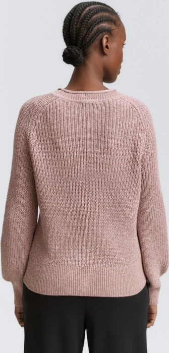 Tom Tailor Strickpullover mit leichten Ballonärmeln Strickpullover antique rose melange (Damen)