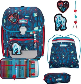 Scout Genius LED White Unicorn Schultaschen-Set, 4-tlg.