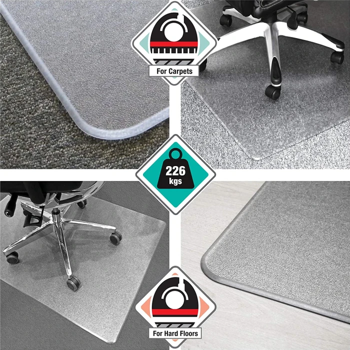 Floortex Cleartex Megamat Bodenschutzmatte, transparent, Polycarbonat