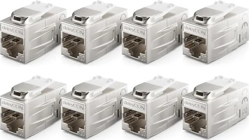 deleyCON Keystone Modul RJ-45 Modularkupplung, Cat7, 8er-Pack