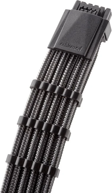 CableMod Pro ModMesh 12VHPWR PCI-e Extension, 3x 8-Pin PCIe Stecker auf 16-Pin PCIe 5.0 12VHPWR Stecker, Adapterkabel, carbon grau/schwarz, 45cm