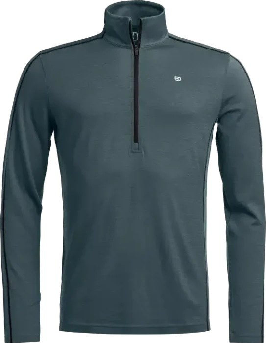 Ortovox 185 Rock'n'Wool Zip Neck Funktionsshirt langarm dark arctic grey (Herren)