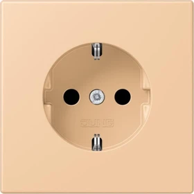 Jung SCHUKO-Steckdose, 16 A 250 V ~, Schraubklemmen, Duroplast lackiert, Serie LS, terre sienne claire 31