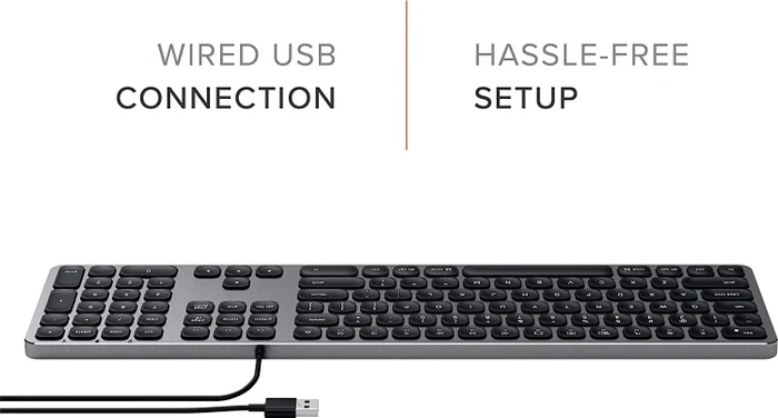 Satechi Aluminium Wired Keyboard, space gray, USB, US