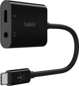 Belkin RockStar 3.5-mm-Klinken-Audio- und USB-C-Ladeadapter schwarz