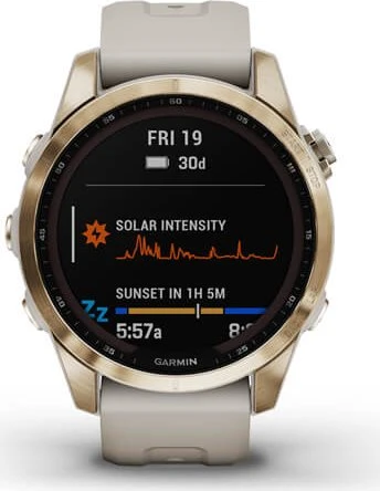 Garmin Fenix 7S Sapphire Solar cream gold titanium/light sand