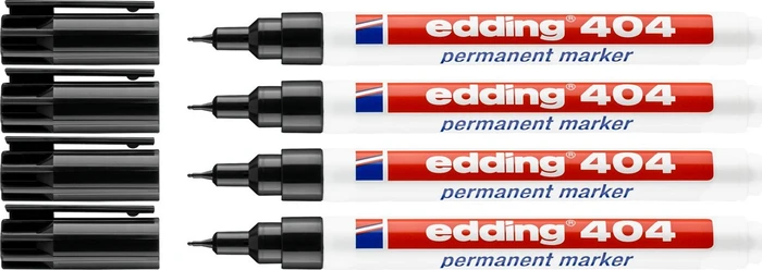 edding 404 Permanentmarker schwarz, 4er-Pack