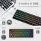 RK Royal Kludge RK61 60% Wireless, schwarz, LEDs RGB, hot-swap, RK RED, USB/Bluetooth, US Vorschaubild