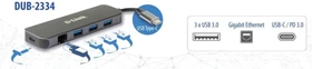 D-Link 6-in-1 USB-C Multiport-Adapter, RJ-45, USB-C 3.0 [Stecker] (DUB-2334)