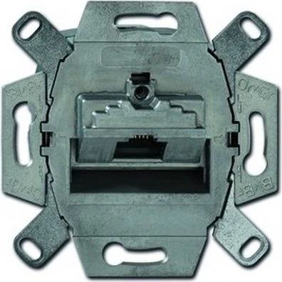 Busch-Jaeger Anschlussdosen-Einsatz UAE Cat 6a RJ45 8(8)-Stecker Ausführung: geneigt 1-fach silber