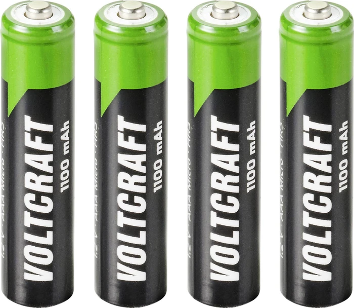 Voltcraft Accu Rechargeable Micro AAA NiMH 1100mAh, 4er-Pack
