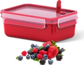 Emsa Clip&Micro rechteckig Aufbewahrungsbehälter 800ml rot