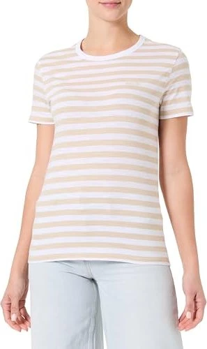 Hugo Boss Striped T-Shirt kurzarm weiß/beige (Damen)