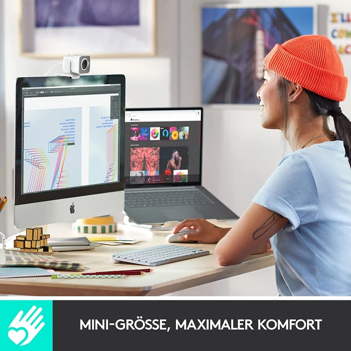 Logitech MX Keys Mini for Mac, LEDs weiß, Logi Bolt, Pale Gray, weiß/grau, USB/Bluetooth, DE