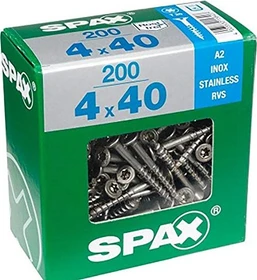 Spax Edelstahl rostfrei A2 4CUT T-STAR plus T20 Universalschraube, 4.5x60mm, 150 Stück