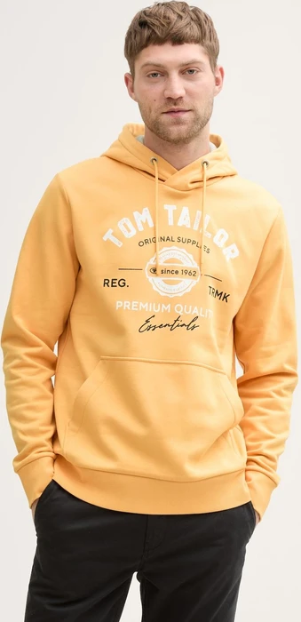 Tom Tailor Logo-Print Hoodie peachy orange (Herren)