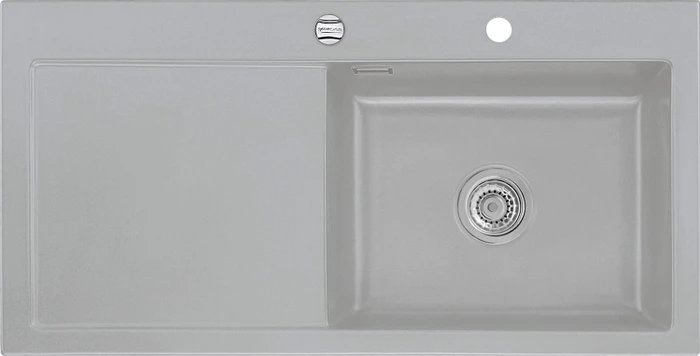 systemceram Mera 100 SL F Einbau Becken rechts mit Ablauffernbedienung titan