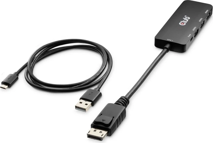 Club 3D DisplayPort to Triple HDMI Hub, DisplayPort 2.1 auf 3x HDMI Adapter