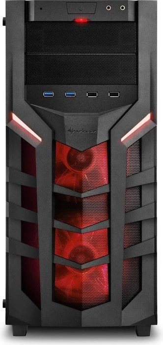 Sharkoon DG7000-G rot, Glasfenster